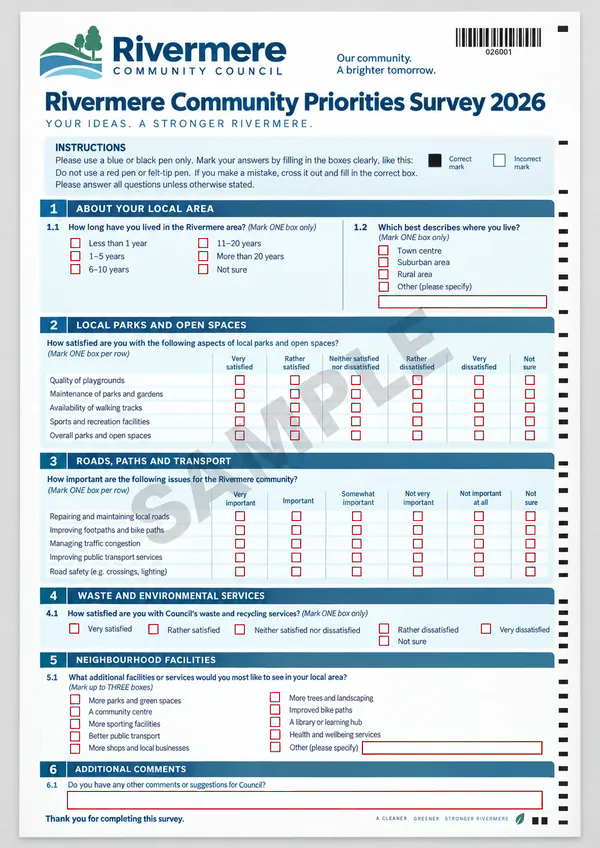 Illustrative community survey sample
